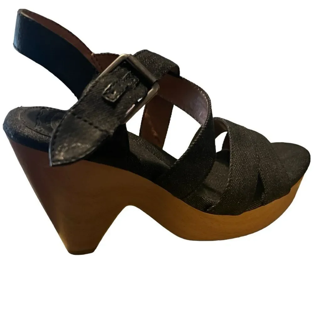 New lucky brand denim platform heels